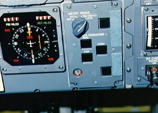 The control panel of the Shuttle on the STS-51-F mission, showing the selection of the Abort-to-Orbit (ATO) option.