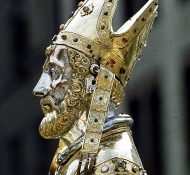 Saint Servatius, bishop of Tongeren and one of the first known Christian figures in the region. 16th century reliquary.