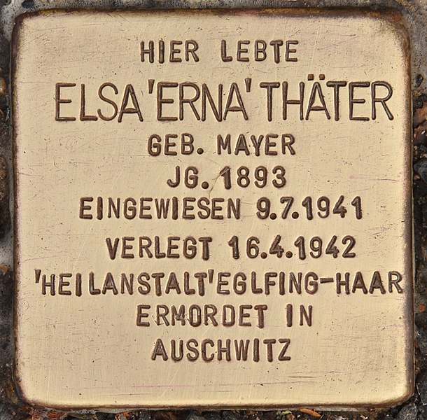 File:Stolperstein für Elsa Thäter (Erlangen).jpg