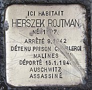 Herszek Rojtman, boulevard Paul Janson, 6 à Charleroi.