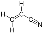 Structural formula of acrylonitrile