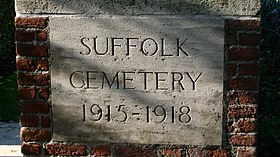 Plaque d'entrée du cimetière