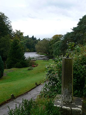 Sundial and the Dee at St Hilary's Church, Erbistock - geograph.org.uk - 1818324.jpg