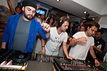 Swedish House Mafia performing in Ibiza Swedish House Mafia playing at Cafe Mambo in Ibiza.jpg