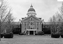 The Taunton Lunatic Asylum, now known as the Taunton State Hospital. Taunton State Hospital Dome.jpg