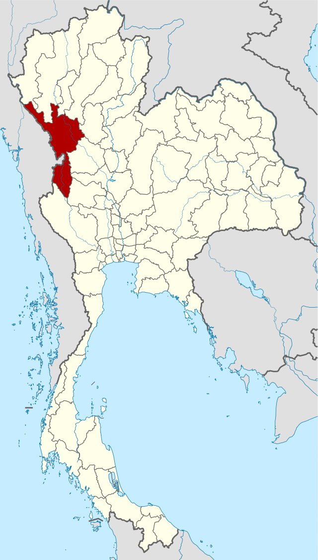 Карта на Тајланд истакнувајќи ја покраината Так