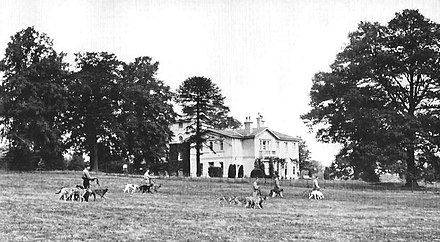 The Hook House and Estate during the 1930s, greyhounds exercised in grounds The Hook House and Estate.jpg