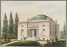 PAFA's 1806 building, in an 1809 engraving.