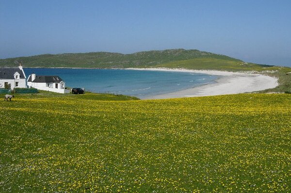 Looking west to Balephuil Bay, across the famous Hebridean Machair