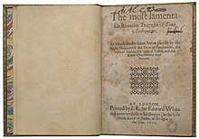 Title page of the second edition of William Shakespeare's Titus Andronicus, 1600 Titus Andronicus, 1600.jpg