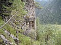 Beobachtungs- und Maschinengewehrstand eines Vallo-Alpino-Werkes am Toblacher See im Höhlensteintal in Südtirol