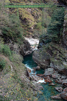 El Rio Valgrande justo antes de la confluencia con el Rio Pogallo