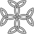The cross of triquetras, or "Carolingian cross".