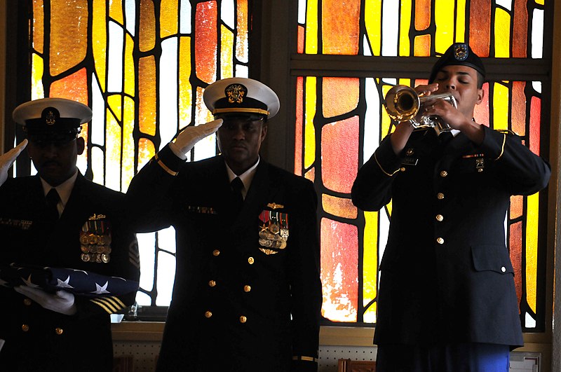 File:US Navy 110506-N-WW409-079 Spc. Jose Machuca plays Taps during the funeral service for Cryptologic Technician (Technical) 2nd Class Ryan Marks..jpg