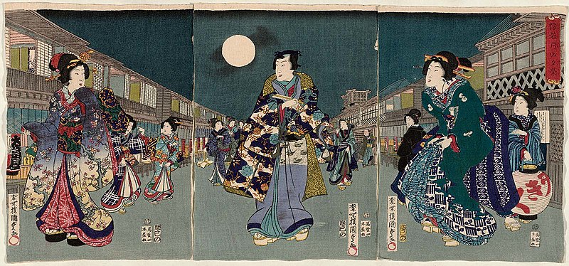 File:Utagawa Kunisada II - A Moonlit Evening in the Theater District.jpg
