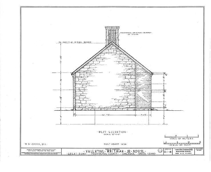 File:Valentine Whitman, Jr. House, Great Road and Meetinghouse Road, Lime Rock, Providence County, RI HABS RI,4-LIMRO,1- (sheet 6 of 12).tif