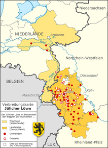 Kart over Hertugdømmet Jülich