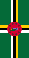 Vertical variation of the flag of Dominica.