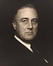 Franklin D. Roosevelt, president of the United States (1933-1945), whose New Deal policies were inspired by social democracy Vincenzo Laviosa - Franklin D. Roosevelt - Google Art Project.jpg