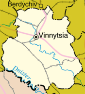 A map fragment showing Vinnytsia Oblast