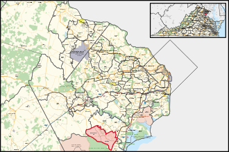 District map from the 2023 election Virginia's 24th House of Delegates district (since 2024).svg