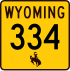 Wyoming Highway 334 işaretçisi