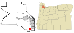 Washington County Oregon Incorporated and Unincorporated areas Sherwood Highlighted.svg