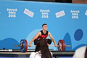 Deutsch: Gewichtheben bei den Olympischen Jugendspielen 2018; Tag 2, 10. Oktober 2018; Jungen 62 kg English: Weightlifting at the 2018 Summer Youth Olympics at 8 October 2018 – Boys' 62 kg