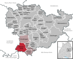 Elhelyezkedése Baden-Württemberg térképén