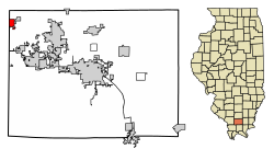 Williamson County Illinois Incorporated and Unincorporated areas Hurst Highlighted.svg