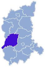 Localização do Condado de Krosno Odrzańskie na Lubúsquia.