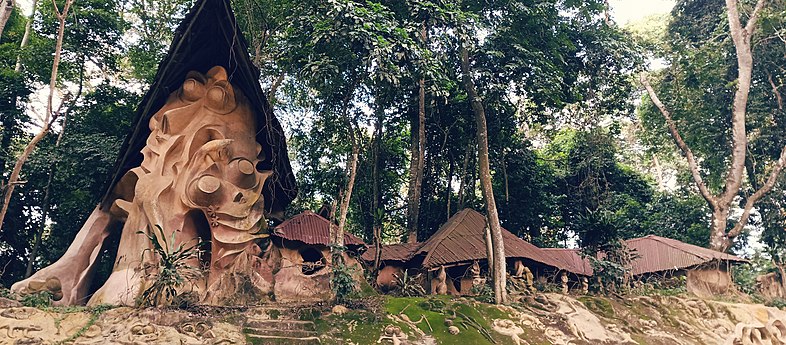 Wood carvings at the Osun-Osogbo UNESCO world heritage site. Photographer: Margeorge