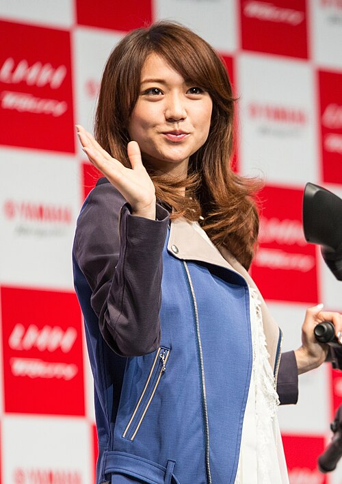 Oshima at Yamaha Tricity launching event, on July 1, 2014