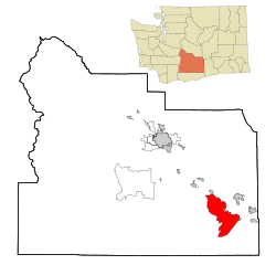 Yakima County Washington Incorporated and Unincorporated areas Satus Highlighted.svg