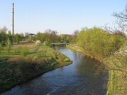 Sección del río Zglowienczka en la ciudad de Wloclawek