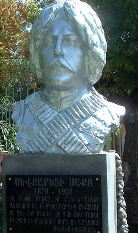 Zoravar Andranik Armenian Fedayis Museum, Yerevan, bust of Sevkaretsi Sako, 2009.jpg