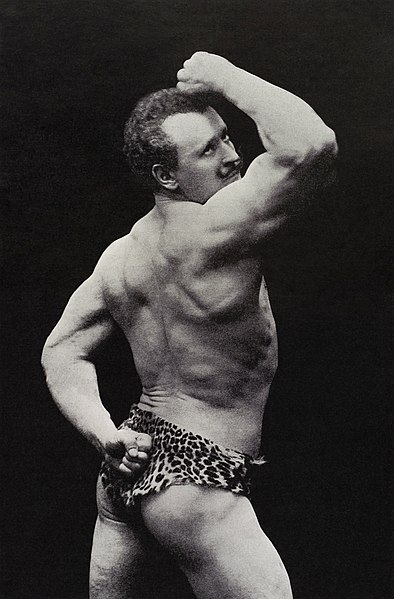 File:"A New Sandow Pose (VIII)", Eugen Sandow Wellcome L0035270 - restoration (cropped).jpg