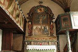 Interiör vid altaret, från expansionen under frihetstiden.