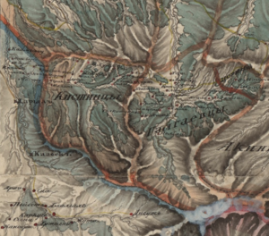 Фяппинцы (кистинцы) на карте 1834 года