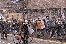 Protesters holding Black Lives Matter signs outside the court building, March 15, 2021 03 15 21 Hennepin County Government Center (51039891483).jpg