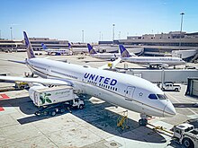 United Airlines planes at the International Terminal in July 2022 18-JUL-2022 - UA837 SFO-NRT (B787-9 - N15969) (01).jpg
