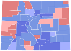 1974 Az Egyesült Államok szenátusi választása Coloradóban, az eredménytérkép County.svg szerint