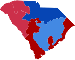 2002 United States House of Representatives elections in South Carolina results map by vote share.svg