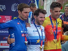 Men's podium 2018 European Mountain Bike Championships DSCF6366 (42103322840).jpg