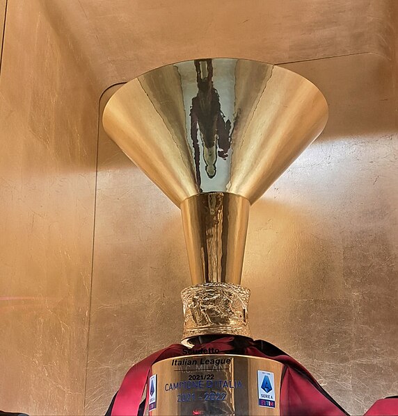 The Serie A championship trophy