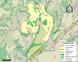 Kolorowa mapa przedstawiająca użytkowanie gruntów.