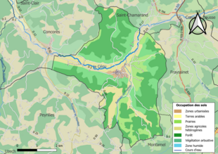 Kleurenkaart met landgebruik.