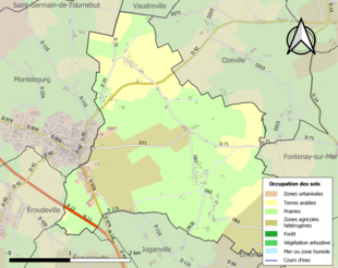 Kolorowa mapa przedstawiająca użytkowanie gruntów.