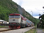 ČD-Baureihe 749 mit Doppelstockwagen