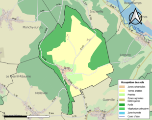 Kolorowa mapa przedstawiająca użytkowanie gruntów.